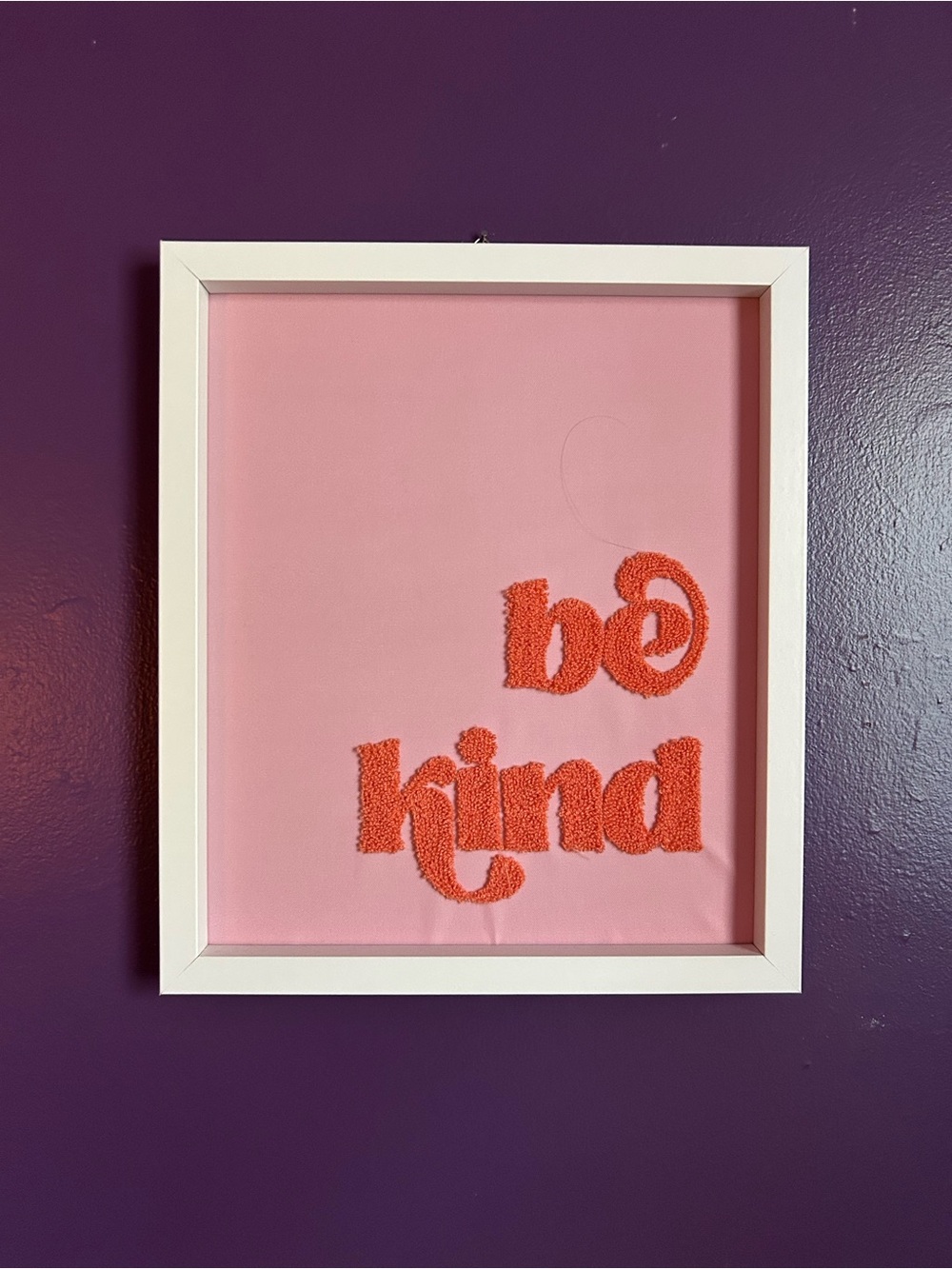 Be Kind 3D Pink and Coral Textured Wall Art 70s Retro Style